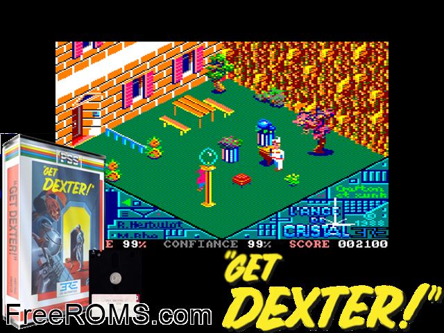 Crafton and Xunk - Get Dexter (UK,F,G) (1986) [t1] Amstrad CPC game showing 3D box cover and gameplay screenshot